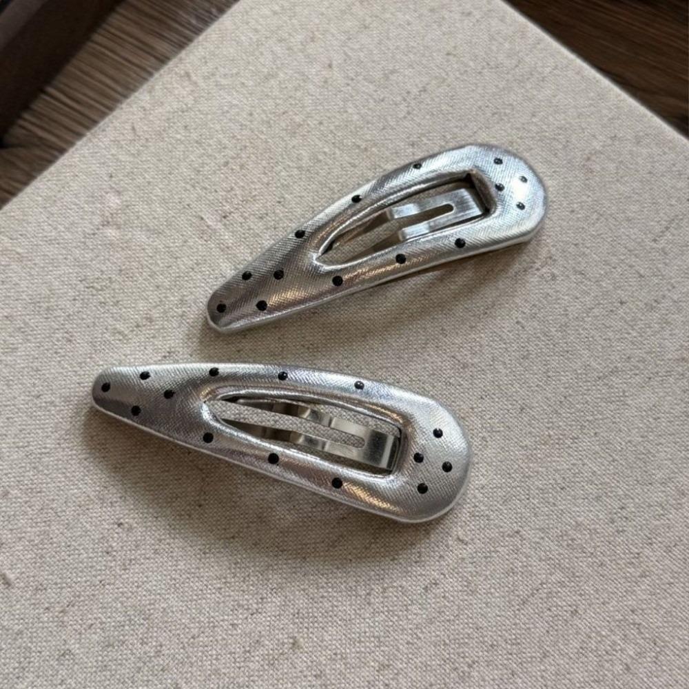 1 Pair French Style Fabric Hair Clips Oval Shape Floral Barrette Sweet BB Hair Clip for Women