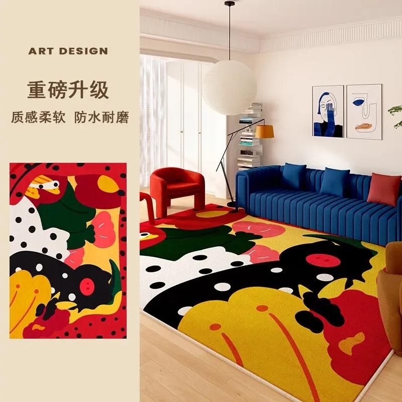 Living Room Carpet Art Irregular Color Abstract Home Bedroom Bedside Mat Easy To Care Cloakroom Coffee Table Rug Tapis 