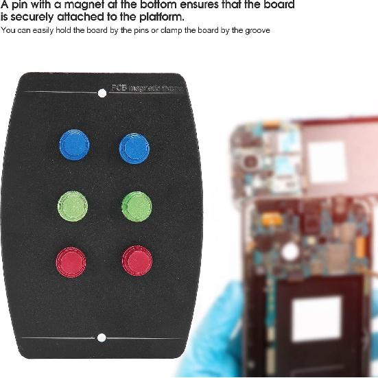 Universal PCB Holder, PCB Circuit Board Clamp Fixture for Welding with 6 Magnetic Pins Soldering Platform for Phone Circuit Board Repair Tool