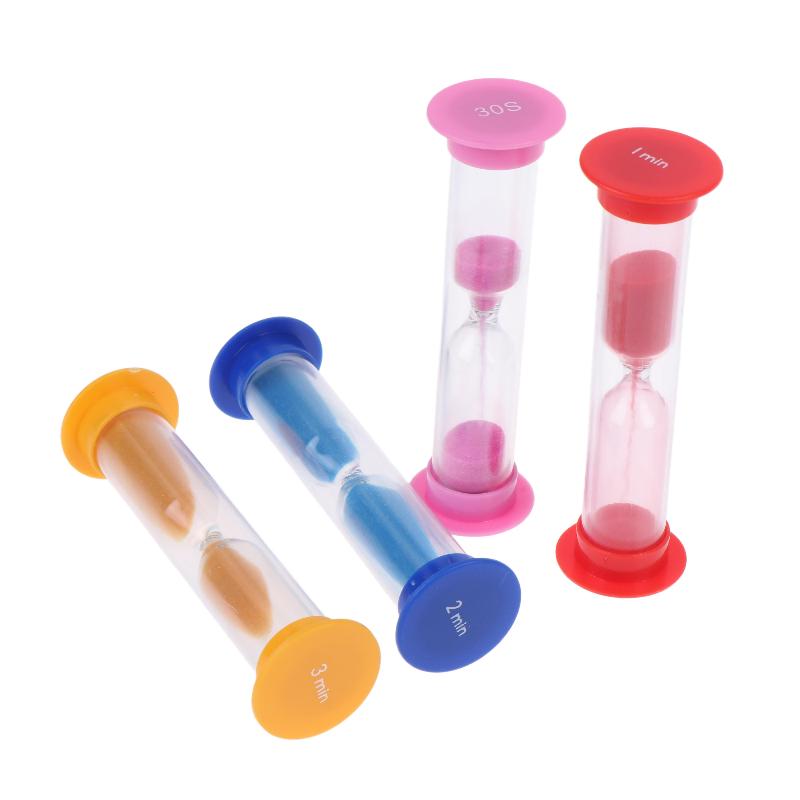 6Pcs Mini Plastic Sand Timer Colorful Sand Clock Different Time Setting For Kids Classroom Kitchen Game Time Management Use