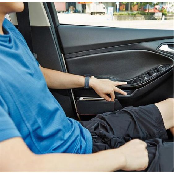 Black Car Center Console Seat Storage Box Organizer Phone Holder Self-adhesive