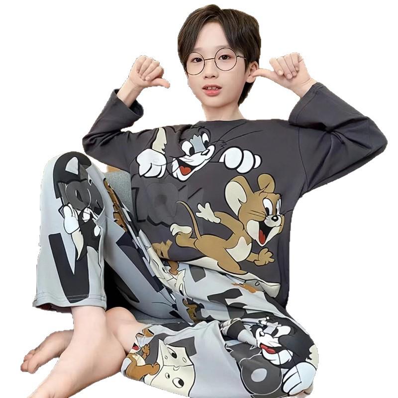 Boys' Cartoon Long Sleeve Pajama Set - Spring & Autumn
