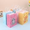6 Stück bunte Süßigkeitentüten mit Cartoon-Katzenpfotenabdruck, Papier, Geschenktüten mit Griffen für Haustier-Thema, Kindergeburtstagsparty, Dekorationen, Gastgeschenke