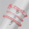 Pack Of 3 Trendy Star And Moon Pendant Bracelets For Women Fashionable Crystal Alloy Writ Chain Jewelry