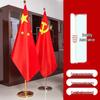 Indoor Floor-Standing Flagpole with Five-Star Red National Flag for Office or Conference Room
