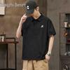 Zengzhi Men's 300G Heavyweight Pure Cotton Loose Fit Polo T-shirt