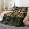 1PC Floral Animals Print FlAannel Blanket, High quality Comfortable for All Seasons, Home Decor, Warmth and Comfort