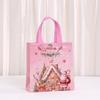 Christmas Gift Bags Reusable Christmas Shopping Bags Reusable Party Favor Tote Pink Non-Woven Treat Bag For Party Favor Bag