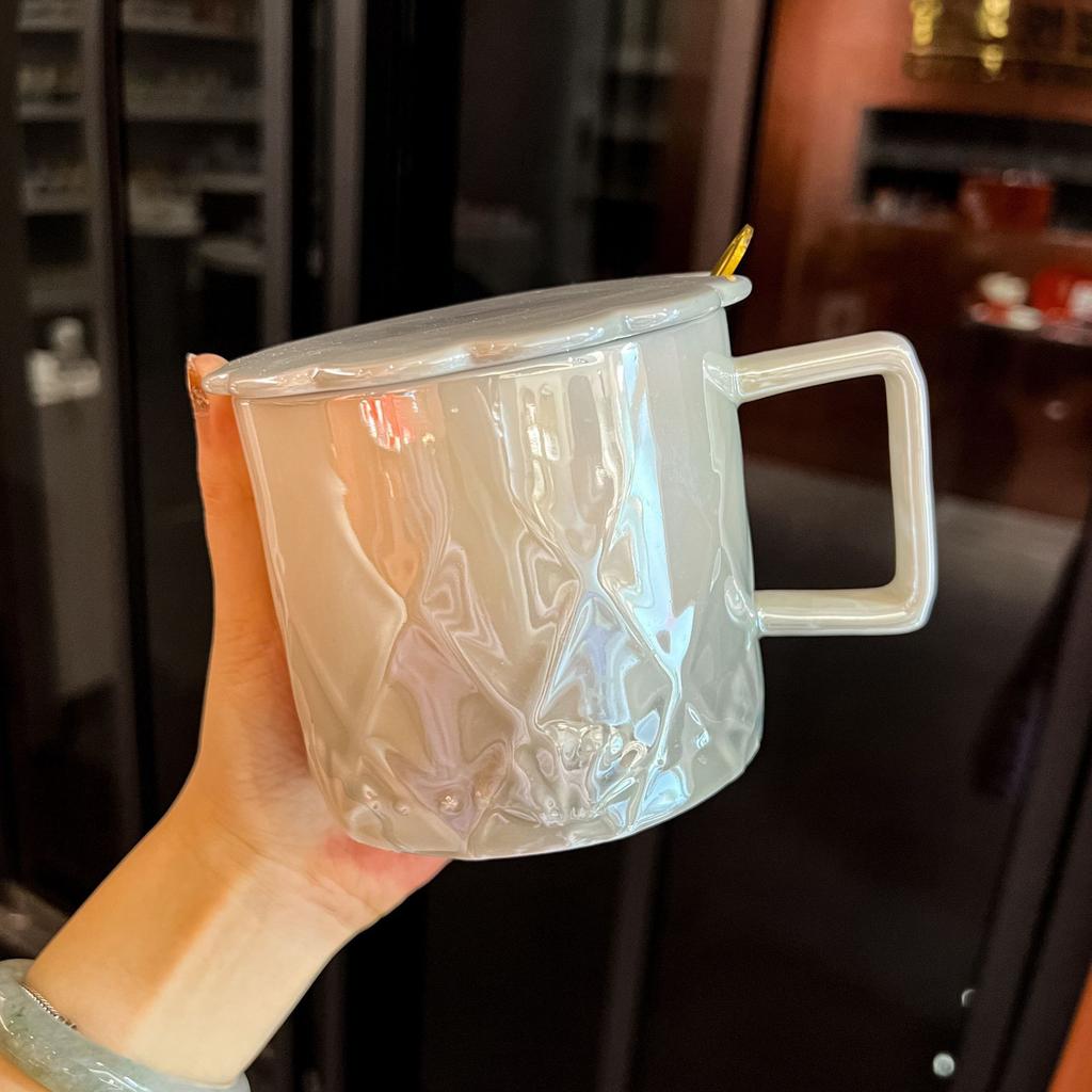 High-End Becher mit Deckel Hochwertige Paartasse Trinkwasserbecher Haushaltsbecher Keramikbecher Souvenir