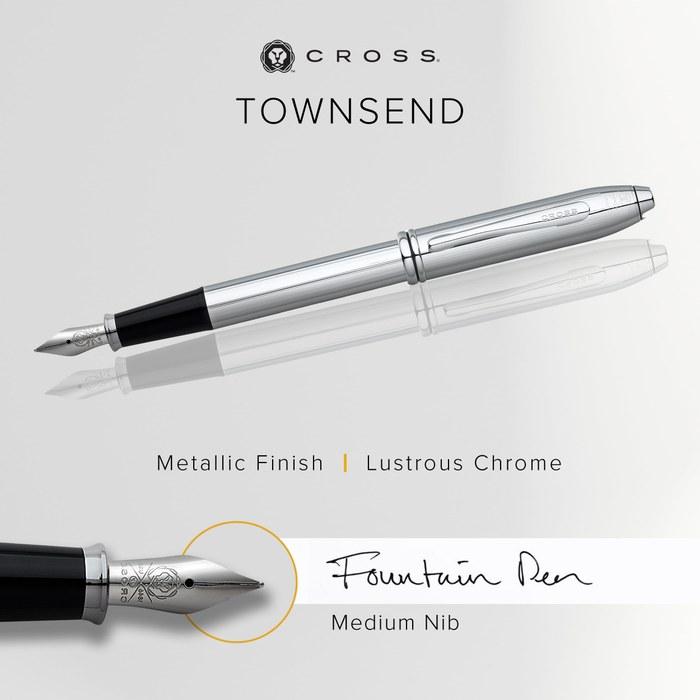 Cross Fountain Pen M Medium Nib Townsend 536M Chrome