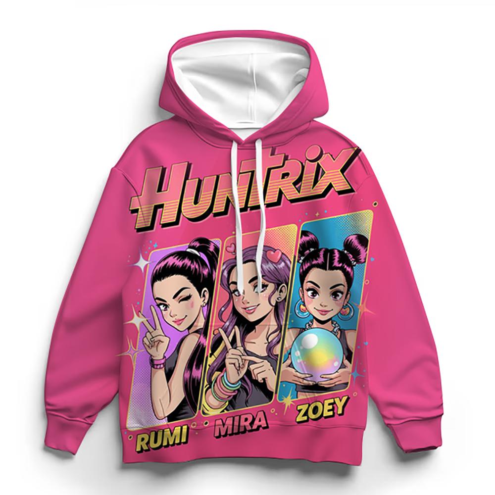 KPop Demon Hunter Huntrix Hoodie Girls Pullover Fashionable and Versatile