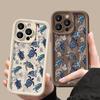 For iPhone 16 Pro 16E 15 Pro Max 14 13 12 11 Phone Case Shell Coral Turtle Pattern Anti-Fall Lens Protection Matte TPU Shockproof Soft Bumper Cover