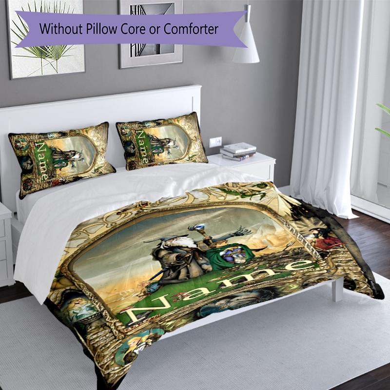 3pcs Custom Name The Fellowship of the Ring Bedding Set,Includes 1 Duvet Cover and 2 Pillowcases,All-season Bedroom Decor