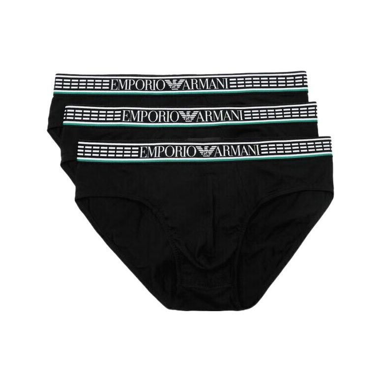 Emporio Armani Треугольные мужские трусы с принтом логотипа Черные 111734-1A728-73320 M