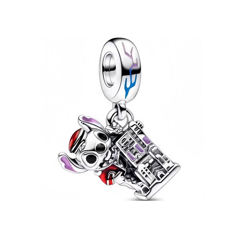 Miniso Lilo & Stitch Charm Bead Component Bead Components Compatible With Authentic Original Snake Copper Metal Bracelet High Quality Fine Jewelry
