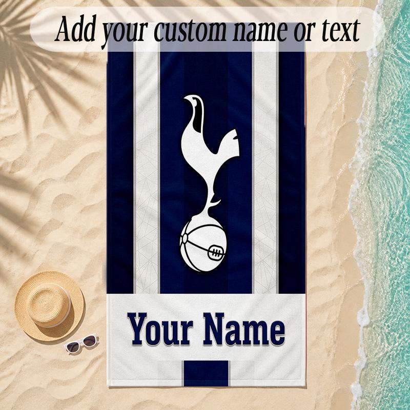 Beach TowelTottenham Hotspur FC Custom Name Text Personalized Soft Towel for Beach Pool Indoor Home Decor Gift