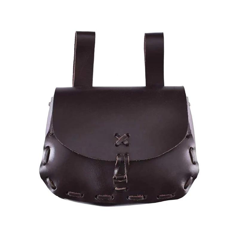 Medieval Renaissance Style Waist Bag Retro PU Leather Viking Pouch Coin Purse Dice Bag For Men Women Larp Cosplay Props