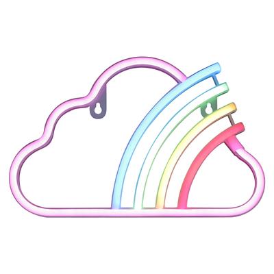 Letreiro de Parede Neon Nuvem Arco-Íris Luz Neon Lâmpada Neon Decorativa Iluminação para Quarto Bar Festa de Aniversário Letreiro LED Nuvem no Ar