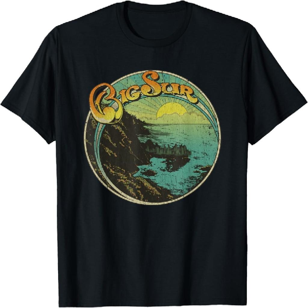 Vintage Big Surs 1976 Sunset California 70s Style Distressed T-Shirt