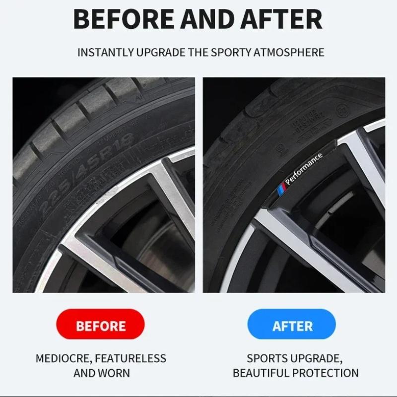 Suitable for BMW M Sport Series Wheel Decorative Aluminum Strip Stickers, Compatible with F10, F31, E36, E39, E87, E90, X3, X5