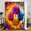 Colorful Roses and Floral Explosion Patterned Flannel Blanket Perfect for the Bedroom Living Room, Sofa, or a Little Nap
