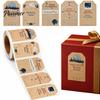 Souvenir Decoration Stickers 180PCS/Roll Christmas Label Stickers, Self-Adhesive Retro Paper Tags with Blank Winter Holiday Writing Area, Decorative