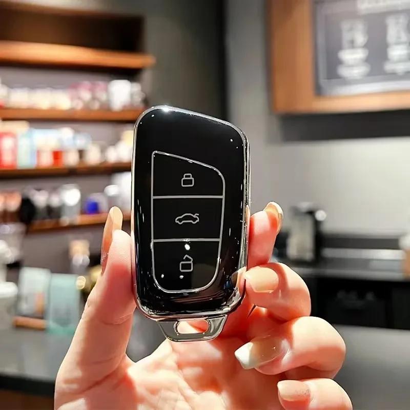 TPU Car Key Cover Remote Fobs Cases Protector Keychain Holder Auto Accessories For Chery EQ1 Little Ant New Energy QQ Ice Cream