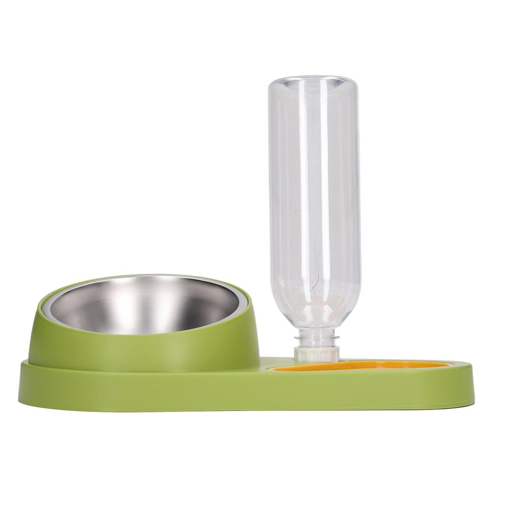 Katzen Wasser Futter Napf Automatische Wasserbefüllung 16 Grad Neigung Edelstahl Doppel Haustiernapf Set