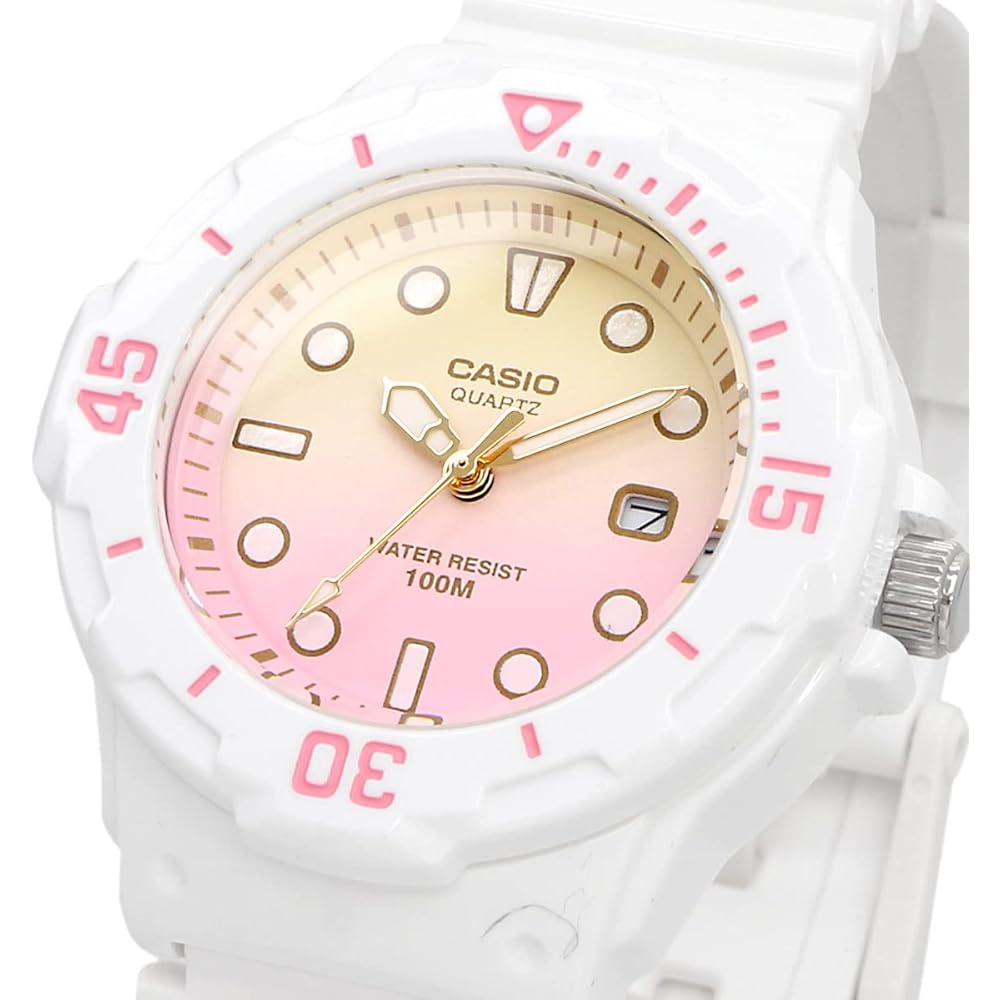 Casio LRW-200H-4E2V Analog Watch Gloss White Pastel Pink Gradient Women's Kids International Model