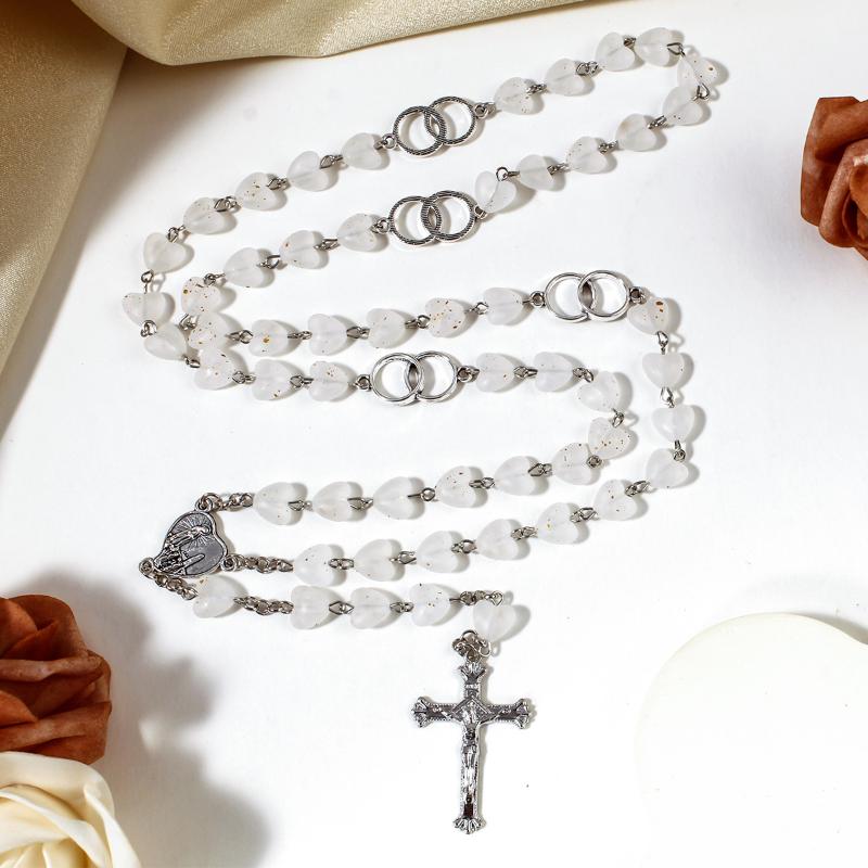 Jomfru Maria/St. Benedict Rosenkrans Halskæde Til Kvinder Mænd Katolsk Jesus Kristus Kors Krucifiks Vedhæng Lang Kæde