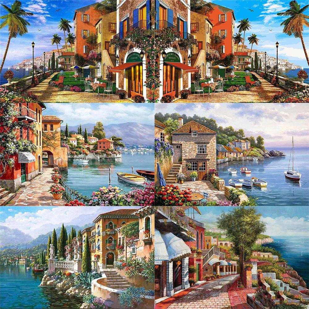 

Huacan DIY Алмазная живопись Пейзаж Полный круглый сверло Картина Искусство Ремесло Горный хрусталь Вышивка Домашний декор