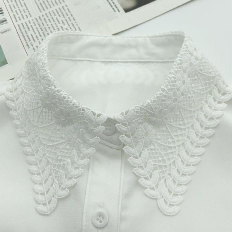 Neues Design Hemdkragen Falscher Kragen Damen Aushöhlen Blume Knopf Halbes Hemd Abnehmbarer Kragen Abnehmbare Halsbekleidung Falsche Krawatten