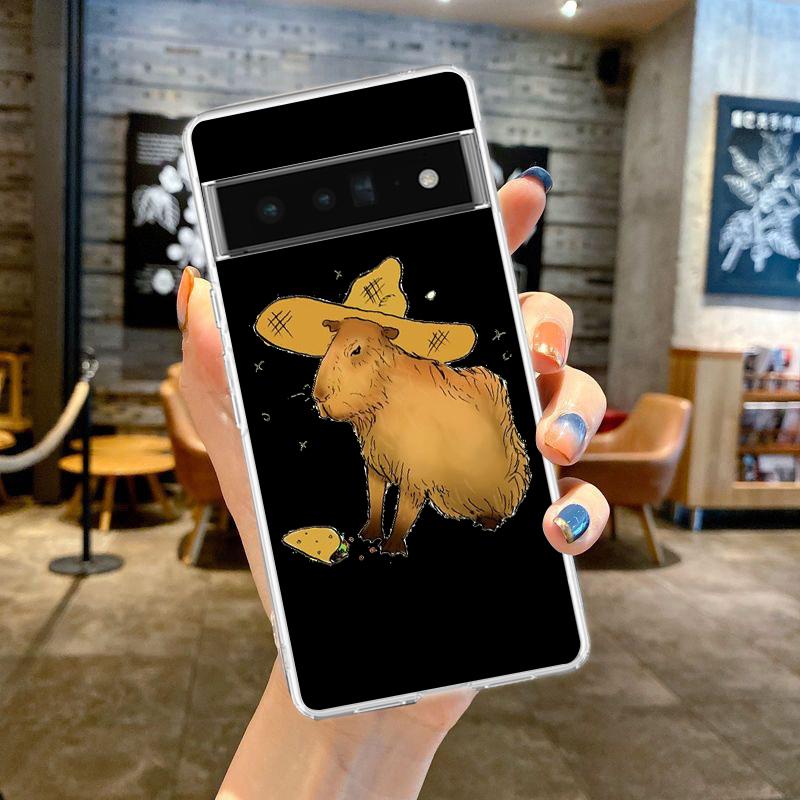 

Милый мультяшный капибара для Google Pixel 8 7 6 Pro 6A 5 4 5A 4A 3A XL 5G чехол для телефона противоударный мягкий TPU прозрачный чехол Fundas Pixel 7 Pro