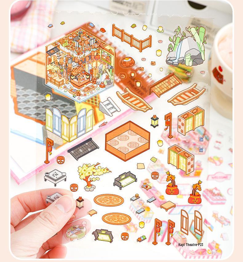 Miniature Scene Collection: 3D High-Value Landscaping Cottage Stickers