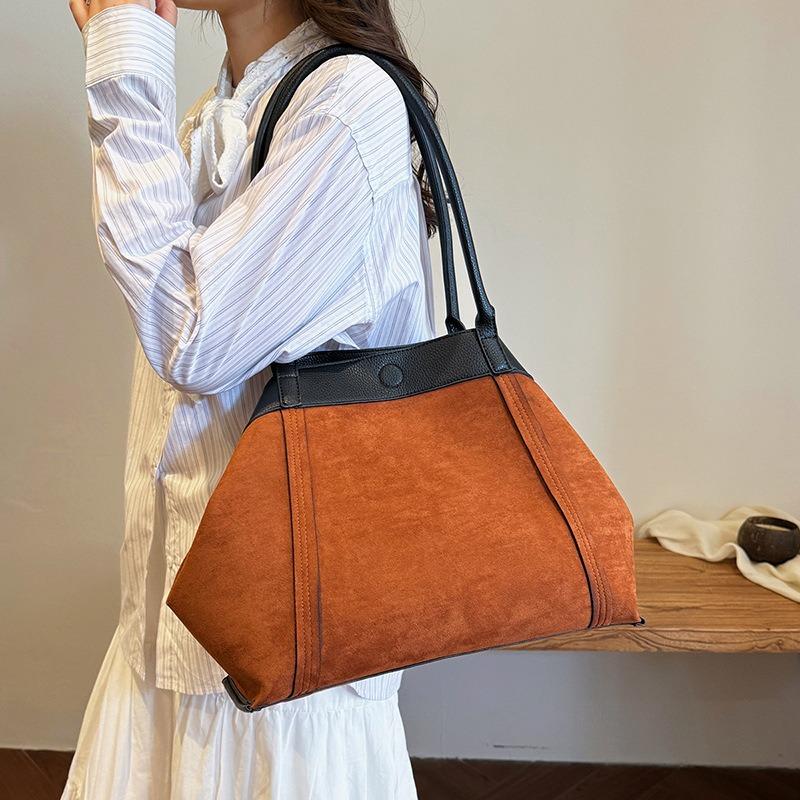 New tote bag large capacity armpit bag shoulder bag suede wing bag premium commuter bag