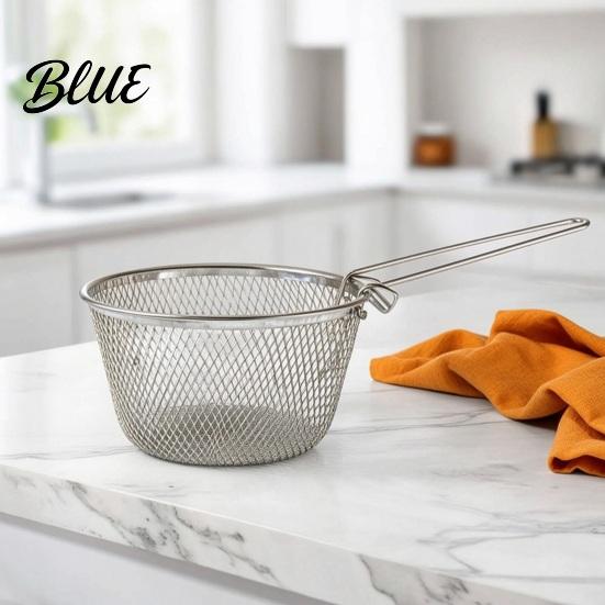 Food Grade Frying Resistant Mesh Steel with Basket Tool Stainless Handle Heat Strainer Durable Removable Handle Fryer Basket Multi