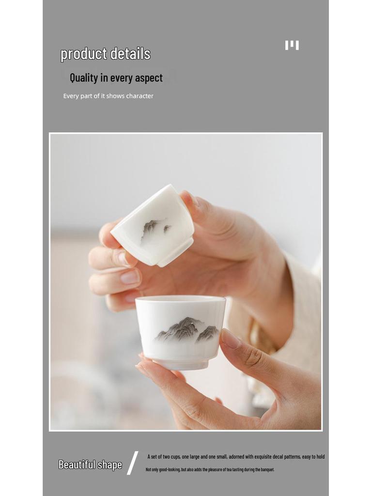 Portable Jade Sheep Travel Tea Set with Landscape Design - Ideal for Business Gifts