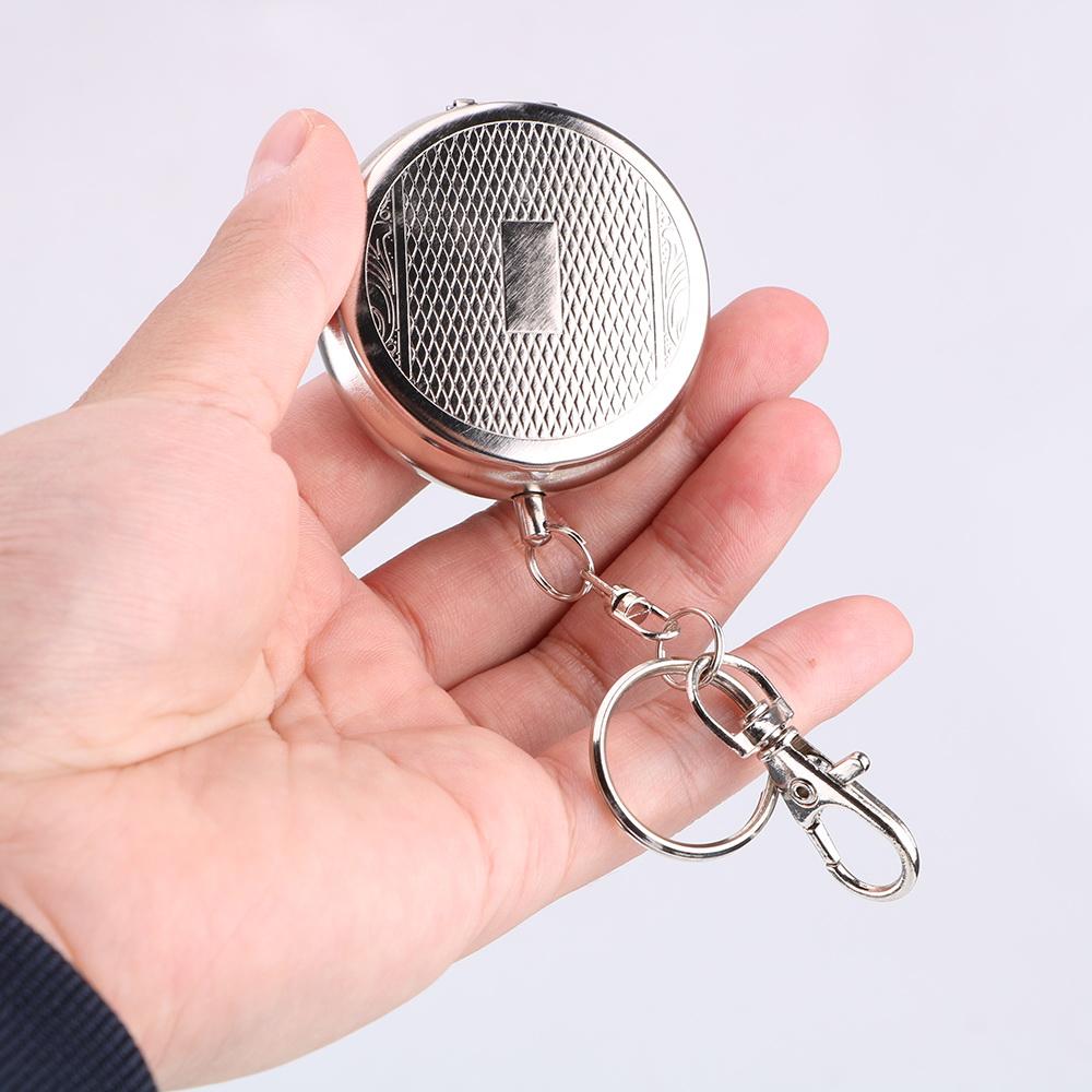 Pocket Ashtray Mini Stainless Steel Vehicle Cigarette Ashtray Portable Ashtray with Key Chain