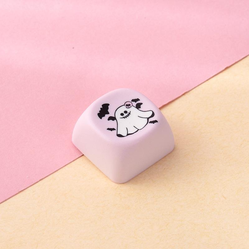 5/10Pcs Halloween Themed Custom Keycaps Cute Ghost Pumpkin Prints For Mechanical Keyboard Diy Holiday Gifts