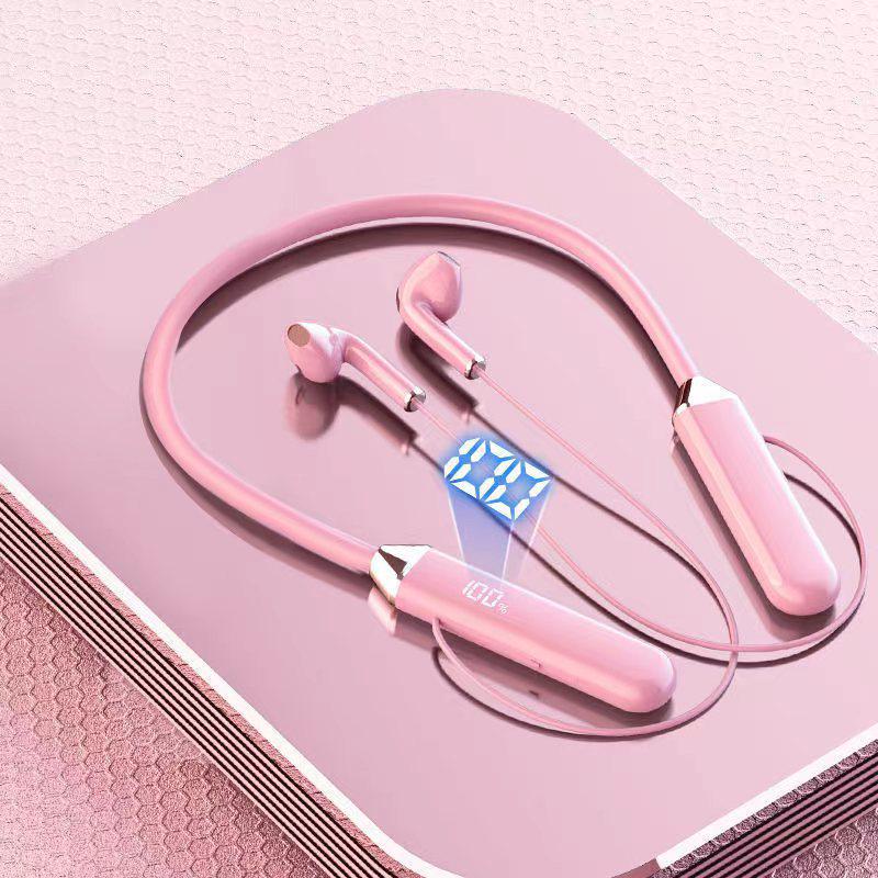 Hanging Neck Bluetooth Sports Earphones with Long Battery Life & Digital Display