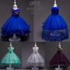 Girls Princess Pageant Dress Sequined Embroidered Gown Kids 110-170cm