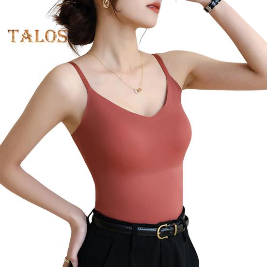 

Женское нижнее белье с регулируемыми бретелями, эластичный жилет с нагрудной подкладкой, жилет из ледяного шелка без следов XL оранжевый