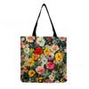 Damen Vintage Leinen-Tragetasche - Große Kapazität Blumenmuster Schulter-Handtasche für Freizeit & Lebensmitteleinkauf KTB