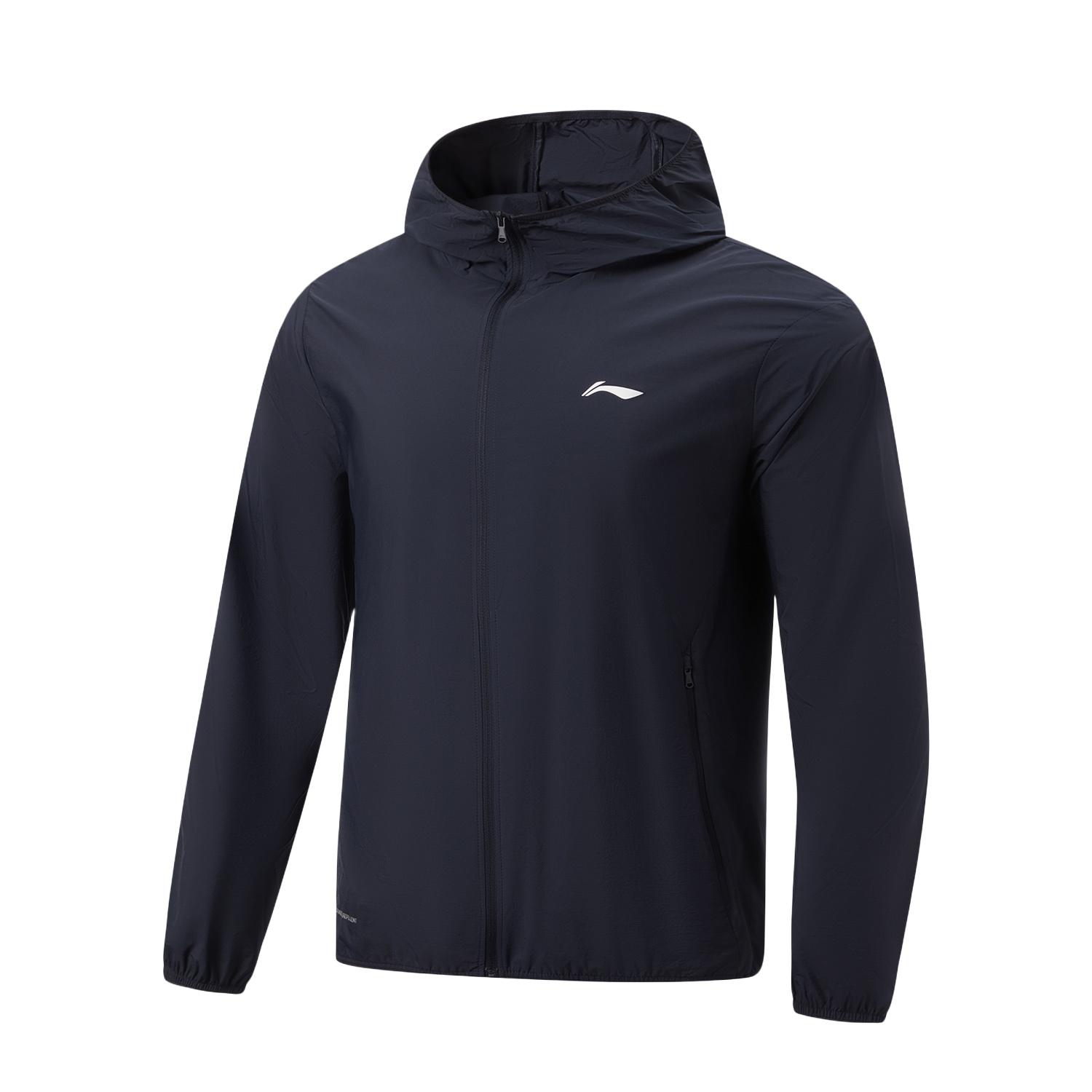 Li-Ning Fitness Series Windproof Water-Repellent Quick-Dry Cool Hooded Sun Protection Jacket Men jackets AFDW475-10 M