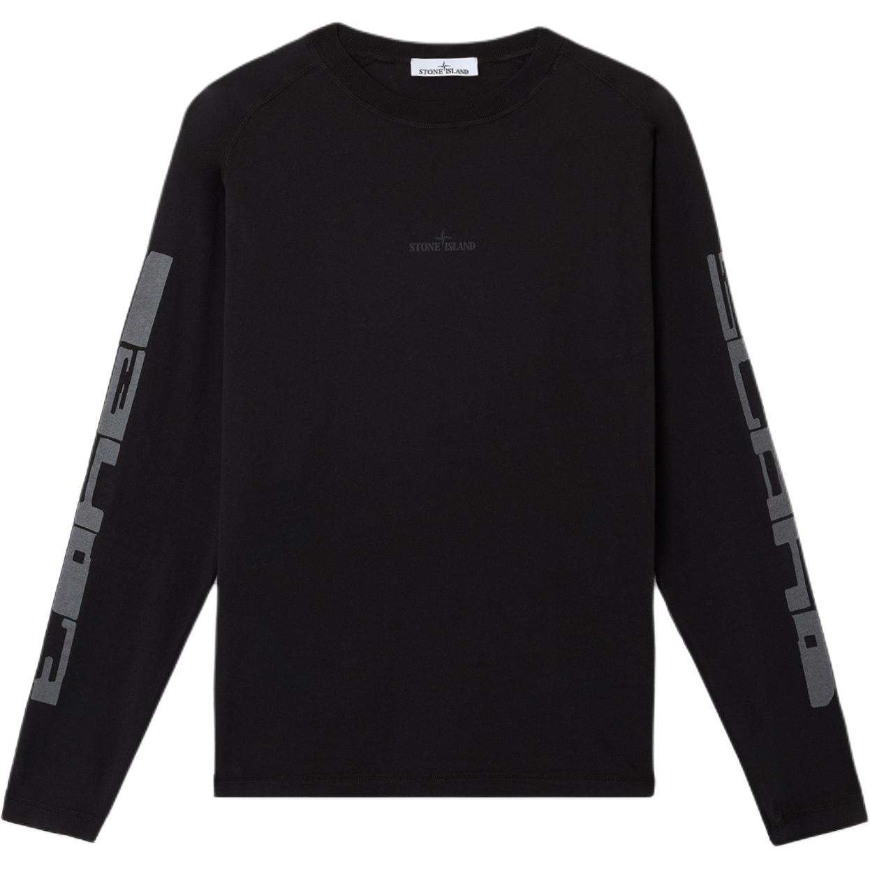 

Stone Island Letter Round Neck Slim Fit Raglan Long Sleeve T-Shirt Men Tops Black K1S1521000-05S0082-V0029 L