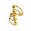 Stainless Steel Geometric Multi-Layer Line Rings for Women Men Personality Hollow Wide Opening Rings Banquet Jewelry Accessories
