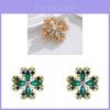 Fresh Heart Four Leaf Clover Brooch With Zinc Alloy Flower Design For Women
