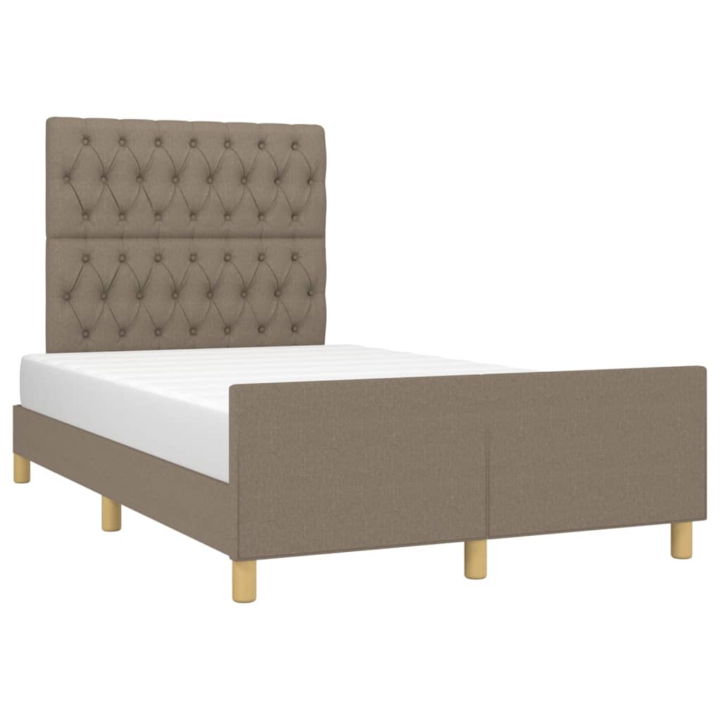Vidaxl Bed Frame Without Mattress, Taupe, 120X200 Cm, Upholstered