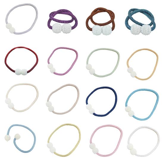 Umbra Studio 1 Pair Faux Pearl Curtain Tiebacks, Elegant Beaded Holdbacks, Woven Rope Decorative Drapery Holders for Living Room Bedroom Kitchen