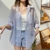 Women Summer Long Sleeved Thin Sun Protection Cardigan Lazy Wind Loose Casual Shirt